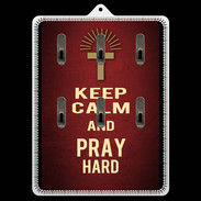 Porte clés Keep Calm and Pray Christian Rouge