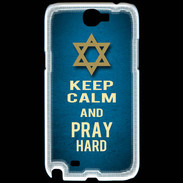 Coque Samsung Galaxy Note 2 Keep Calm and Pray jewish BLeu