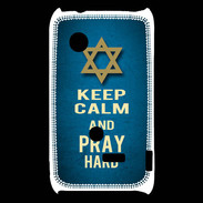 Coque Sony Xperia Typo Keep Calm and Pray jewish BLeu