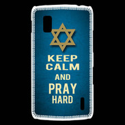 Coque LG Nexus 4 Keep Calm and Pray jewish BLeu