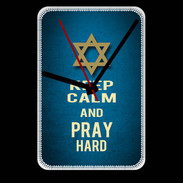 Grande pendule murale Keep Calm and Pray jewish BLeu