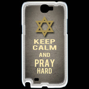 Coque Samsung Galaxy Note 2 Keep Calm and Pray jewish Gris