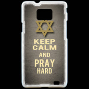 Coque Samsung Galaxy S2 Keep Calm and Pray jewish Gris