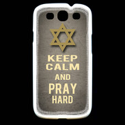 Coque Samsung Galaxy S3 Keep Calm and Pray jewish Gris