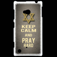 Coque Nokia Lumia 720 Keep Calm and Pray jewish Gris