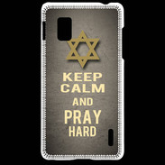 Coque LG Optimus G Keep Calm and Pray jewish Gris
