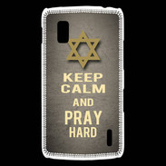 Coque LG Nexus 4 Keep Calm and Pray jewish Gris
