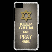 Coque Blackberry Z10 Keep Calm and Pray jewish Gris