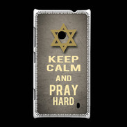 Coque Nokia Lumia 520 Keep Calm and Pray jewish Gris