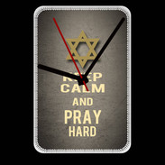 Grande pendule murale Keep Calm and Pray jewish Gris
