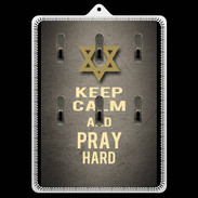 Porte clés Keep Calm and Pray jewish Gris