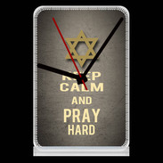 Pendule de bureau Keep Calm and Pray jewish Gris