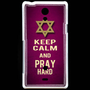 Coque Sony Xperia T Keep Calm and Pray jewish Rose
