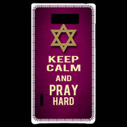 Coque LG Optimus L7 Keep Calm and Pray jewish Rose
