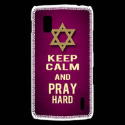 Coque LG Nexus 4 Keep Calm and Pray jewish Rose
