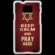 Coque Samsung Galaxy S2 Keep Calm and Pray jewish Rouge