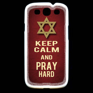 Coque Samsung Galaxy S3 Keep Calm and Pray jewish Rouge