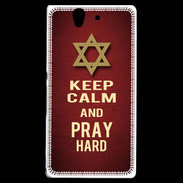 Coque Sony Xperia Z Keep Calm and Pray jewish Rouge
