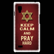 Coque LG Optimus L9 Keep Calm and Pray jewish Rouge