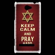 Coque HTC Windows Phone 8S Keep Calm and Pray jewish Rouge