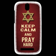 Coque HTC One SV Keep Calm and Pray jewish Rouge