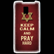 Coque LG P990 Keep Calm and Pray jewish Rouge