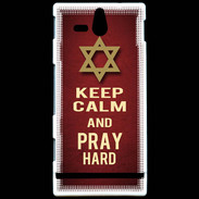 Coque Sony Xperia U Keep Calm and Pray jewish Rouge