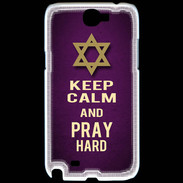 Coque Samsung Galaxy Note 2 Keep Calm and Pray jewish Violet