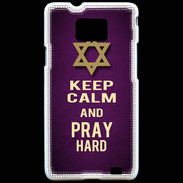 Coque Samsung Galaxy S2 Keep Calm and Pray jewish Violet