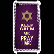 Coque iPhone 3G / 3GS Keep Calm and Pray jewish Violet