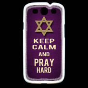 Coque Samsung Galaxy S3 Keep Calm and Pray jewish Violet