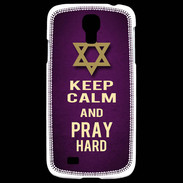 Coque Samsung Galaxy S4 Keep Calm and Pray jewish Violet