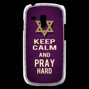 Coque Samsung Galaxy S3 Mini Keep Calm and Pray jewish Violet