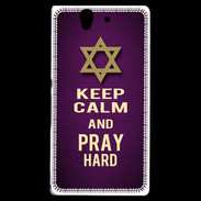 Coque Sony Xperia Z Keep Calm and Pray jewish Violet