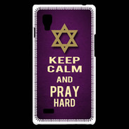 Coque LG Optimus L9 Keep Calm and Pray jewish Violet