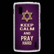 Coque LG Nexus 4 Keep Calm and Pray jewish Violet