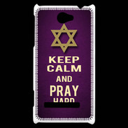 Coque HTC Windows Phone 8S Keep Calm and Pray jewish Violet