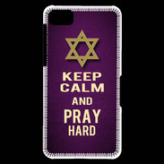 Coque Blackberry Z10 Keep Calm and Pray jewish Violet