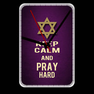 Grande pendule murale Keep Calm and Pray jewish Violet