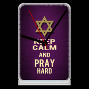 Pendule de bureau Keep Calm and Pray jewish Violet