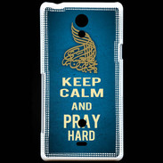 Coque Sony Xperia T Keep Calm and Pray Muslim Bleu