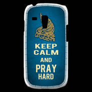 Coque Samsung Galaxy S3 Mini Keep Calm and Pray Muslim Bleu