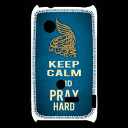 Coque Sony Xperia Typo Keep Calm and Pray Muslim Bleu