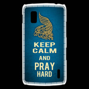 Coque LG Nexus 4 Keep Calm and Pray Muslim Bleu