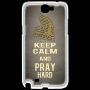 Coque Samsung Galaxy Note 2 Keep Calm and Pray Muslim Gris