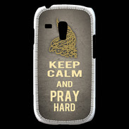 Coque Samsung Galaxy S3 Mini Keep Calm and Pray Muslim Gris