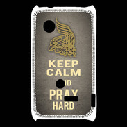 Coque Sony Xperia Typo Keep Calm and Pray Muslim Gris