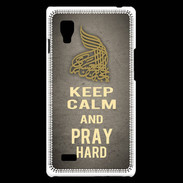 Coque LG Optimus L9 Keep Calm and Pray Muslim Gris