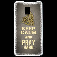 Coque LG P990 Keep Calm and Pray Muslim Gris