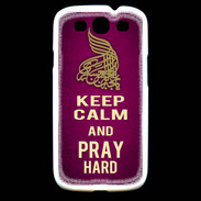 Coque Samsung Galaxy S3 Keep Calm and Pray Muslim Rose
